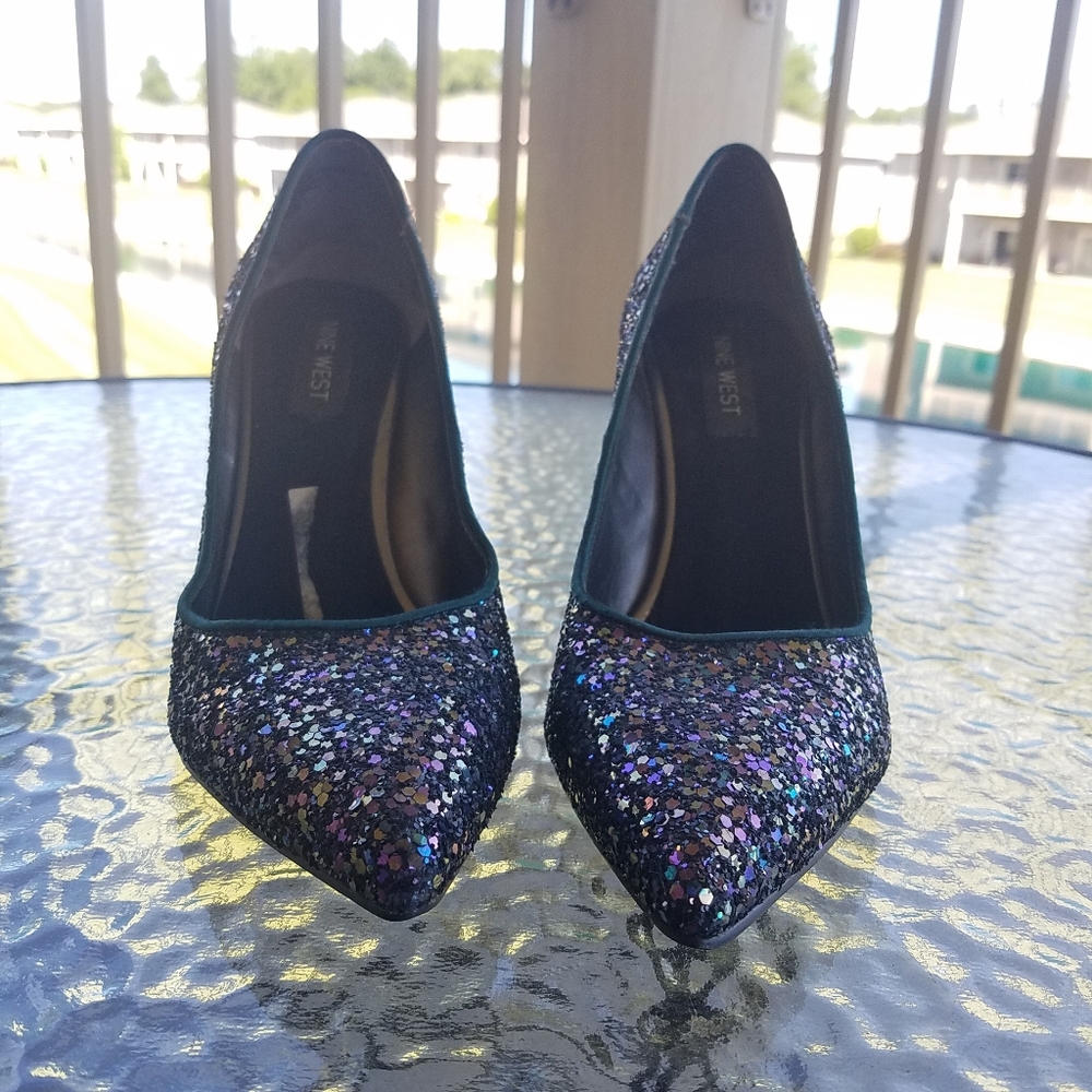 NINE WEST glitter heels size 7.5